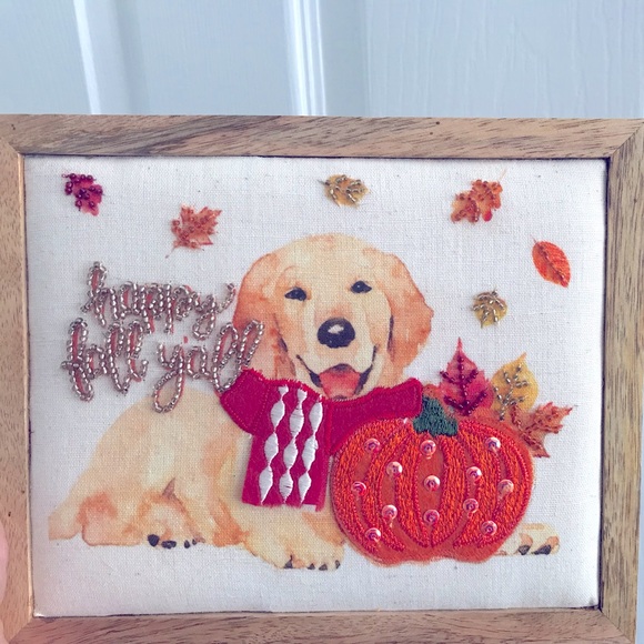Other - Beaded Golden Retriever Fall Sign